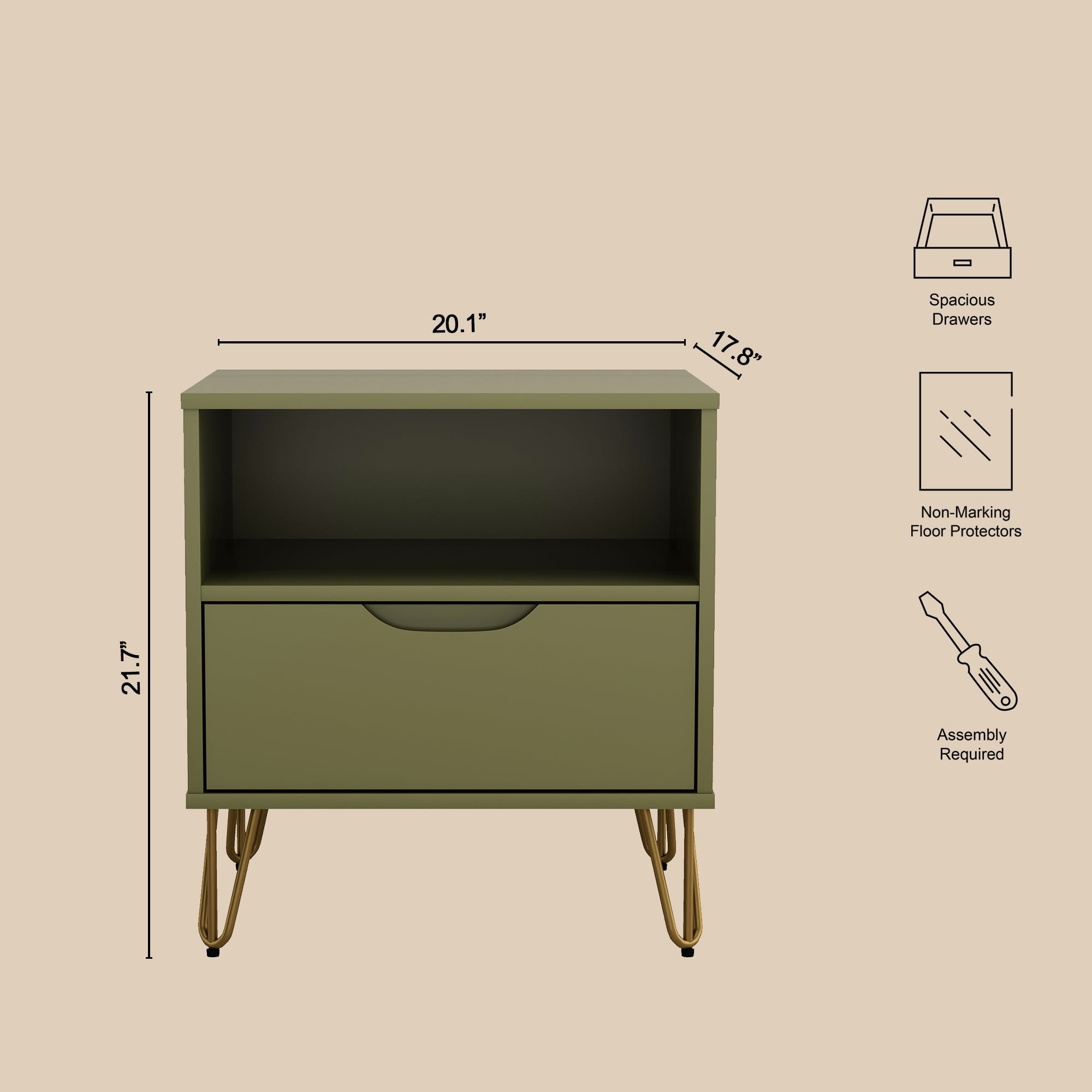 Nightstand Olive Green