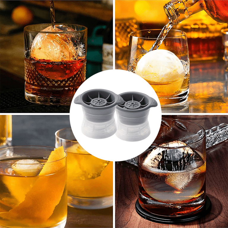 Premium Clear Ice Ball Maker Mold - Whiskey Ice Ball Maker Large 2.4 Inch -  Crystal Clear Ice Maker Sphere - Sphere Ice Mold Maker - Clear Ice Mold for  Clear Sphere