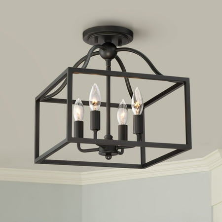 Franklin Iron Works Rustic Ceiling Light Semi Flush Mount