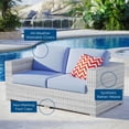 thumbnail image 4 of Lounge Loveseat Sofa, Rattan, Wicker, Light Grey Gray Light Blue, Modern Contemporary Urban Design, Outdoor Patio Balcony Cafe Bistro Garden Furniture Hotel Hospitality, 4 of 8