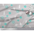 thumbnail image 2 of Soimoi Gray Rayon Fabric Star & Holly Leaves Printed Craft Fabric by the Yard 42 Inch Wide, 2 of 3