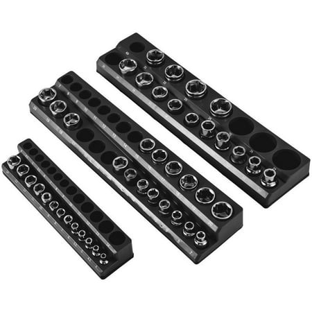 

EEPHO 3-Pack Metric Magnetic Socket Organizers For Tool Box Organizer