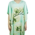 thumbnail image 3 of Bimba Women's Floral Satin Long Kaftan Dress Aqua Blue Maxi Caftan Coverup-8, 3 of 8