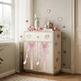 thumbnail image 6 of White Cabinet Bow, Satin Ribbon with Heart for Valentine's Kitchen Decor, 6 of 6