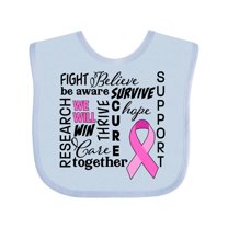 Inktastic Breast Cancer- Together We Will Win Boys or Girls Baby Bib