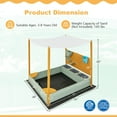 thumbnail image 2 of Spaco Kids Sandbox with Sand Wall w/ Removable Canopy for Kids 3-8, Kids Wooden Sandbox with Cover for Backyard Garden, Kids Outdoor Play Equipment, Green, 2 of 4