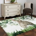 thumbnail image 4 of Easter Area Rug 4'x6', Spring Bunny Botanical Eucalyptus Leaves Plants Washable Non-Slip Rugs, Low Pile Large Carpet for Living Room Bedroom Dining Room Kitchen Office Indoor Mat, 4 of 9