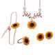 thumbnail image 1 of Conjuntos de joyería de aleación para mujer, 4 Uds., collar de girasol/pendiente/anillo/pulsera (oro rosa), 1 of 3