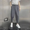 thumbnail image 3 of 9 Pantalones de verano recortados para hombre, pantalones de traje negros rectos para hombre, ropa de oferta, ropa de trabajo para hombre chino, finos, informales, de alta calidad, 3 of 5