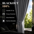 thumbnail image 3 of TOPICK Blackout Curtains Gray Modern Solid Grommet Curatins 50 x 96 inch Thermal Insulated Drapes for Living Room Bedroom Dining Room Pack of 2, 3 of 12
