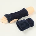 thumbnail image 5 of Luxalzxs Women Winter Warm Knit Fingerless Gloves Hand Crochet Thumbhole Wrist Arm Warmers Mittens, 5 of 5
