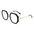 thumbnail image 2 of Women's Clear Lens Glasses Oversized Octagon Shape UV Blue Light Filter Black, 2 of 4