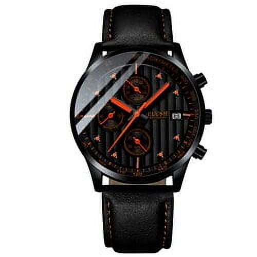 BELUSHI New Men's Watches Top Brand Leather Strap Sports Wristwatch Quartz Chronograph Waterproof Men Watch Relogio Masculino