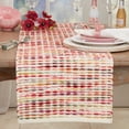 thumbnail image 3 of Saro Lifestyle Woven Rainbow Stripe Delight Table Runner, 3 of 3