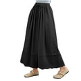 thumbnail image 2 of Roncen Women's Loose Fit High Waist Wide Leg Straight Trousers - Retro Style Elastic Waist with Lace, 2 of 5