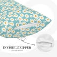 thumbnail image 3 of Sikiie Daisy Floral A Print Plush Pillow Cover, Wrinkle-proof and Stain-resistant Pillow Protector without Pillow Core, Home Decoration-16"x24", 3 of 6