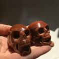 thumbnail image 3 of K-KED 2Pcs Natural Sandstone Quartz Skeleton Skull Carved Crystal Reiki Goldstone Gift, 3 of 8