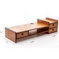 thumbnail image 5 of Maydear Bamboo Monitor Stand Riser with Storage Drawer, 2 Tier Desk Organizer Stand, 5 of 7