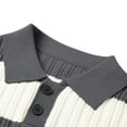 thumbnail image 4 of RYDCOT Men's Color Block Striped Lapel Neck Knit Sweater Casual Warm Fall Winter Top Gray, 4 of 9