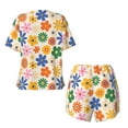 thumbnail image 6 of Rocae Groovy Daisy Flowers for Two Piece Sleepwear Pajamas Sets for Women Soft Short-Sleeved Pjs with Lounge Shorts XX-Large, 6 of 9