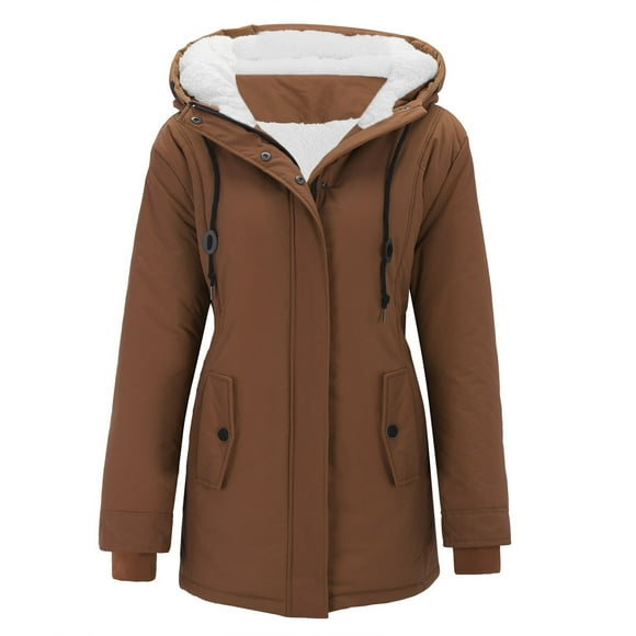 TJAZFJPA Running Jackets for Women Women Plus Size Winter Overcoat Women's Jacket Thick Outwear Lined Hooded Coat Warm Trench Women's Coat Fringe Jacket Women Work Jacket