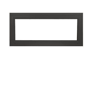 Double Pane Transom Window 36" x 12" Fixed Window Black Vinyl DP50 Argon Filled Glass Window