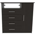 thumbnail image 4 of TuHome Black Wengue Modern Engineered Wood Peru 4 Drawer Dresser, 4 of 6