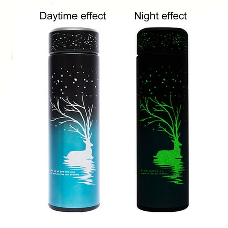 

Ameiqe Luminous Display Insulation Cup Stainless Steel Portable 500ml Water Bottle(Gradient Deer)