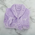 thumbnail image 2 of Personalization Mall Embroidered Short Fleece Robe - Purple, 2 of 4