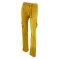 thumbnail image 3 of Women's Pants Women's Pants Casual Yellow Trousers for Women Loose Fitting Pants for Women Wide Leg Lounge Pants with Pockets Womens Summer Outfits, 3 of 3
