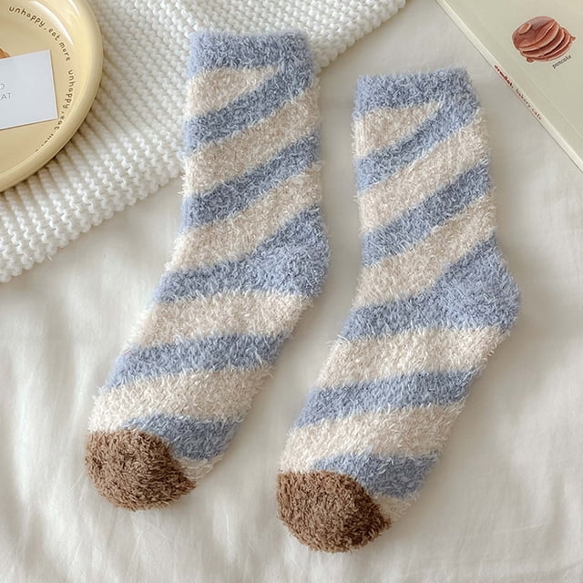 Womens Fuzzy Socks Slipper Winter Comfy Cozy Socks Cabin Warm Home Socks,Christmas Candy Socks