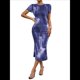 thumbnail image 3 of Vestido Ajustado con Cuello Redondo y Mangas para Mujer Azul S, 3 of 7