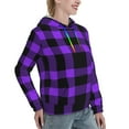 thumbnail image 6 of Wukai Purple Buffalo Plaid Print Womens Hoodies Fleece Sweatshirts Long Sleeve Sweaters Pullover Fall Outfits Winter Clothes-Medium, 6 of 7