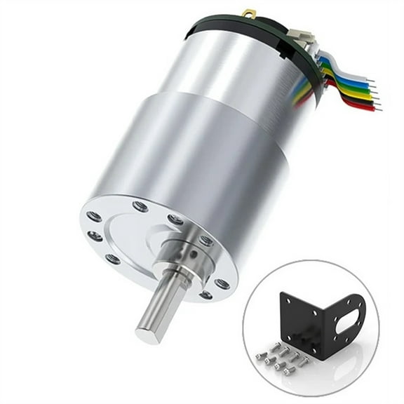 JGB37-520 Hall Encoder Miniature DC Geared Motor 6V 12V Forward And Reverse 6RPM~1590RPM With Speed Measurement ,Low Noise - 38RPM_6V SINGLE MOTOR