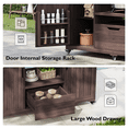 thumbnail image 6 of DTTRA 66.5" Solid Wood Grill Cart for Kamado & Big Green Egg, Stainless Steel Top, Dark Brown, 6 of 9