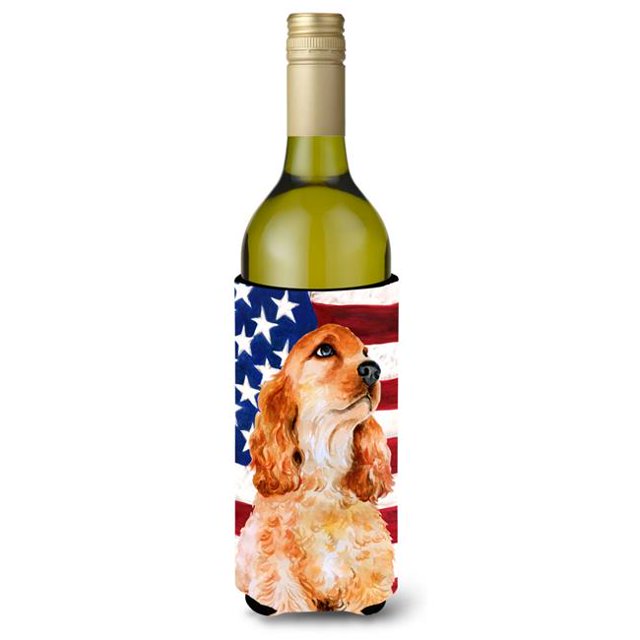 Cocker Spaniel Bouteille de Vin Patriotique Isolant Câlin