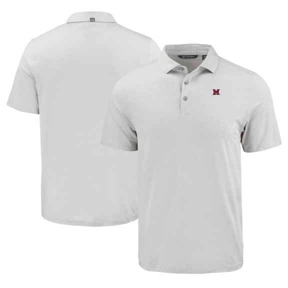 Men's Cutter & Buck Gray Miami University RedHawks Coastline Epic Comfort Eco Recycled Polo