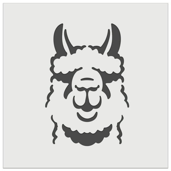 Fluffy Wooly Llama Head DIY Cookie Wall Craft Stencil - 5.5 Inch