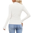 thumbnail image 2 of JPH Ribbed Tops for Women Long Sleeve Shirts Fall Casual Slim Mock Neck Knit Tshirts, 2 of 4