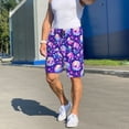 thumbnail image 3 of Daiia colorful mushroom Skull rainbow Mens Woven Stretch Pajama Short,Short Pajama Pants-Small, 3 of 7