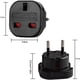 thumbnail image 2 of Pack Of X2 - English To France Plug Adapter - English French Adapter - Type G To Type C - Compact And Lightweight - Surge Protector, 2 of 5