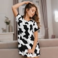 thumbnail image 3 of Balery Milk Cow Pattern Womens Short Sleeve Sleepshirt Scoopneck Cute Nightdress Comfy Nightgown Loungewear Dress, 3 of 6