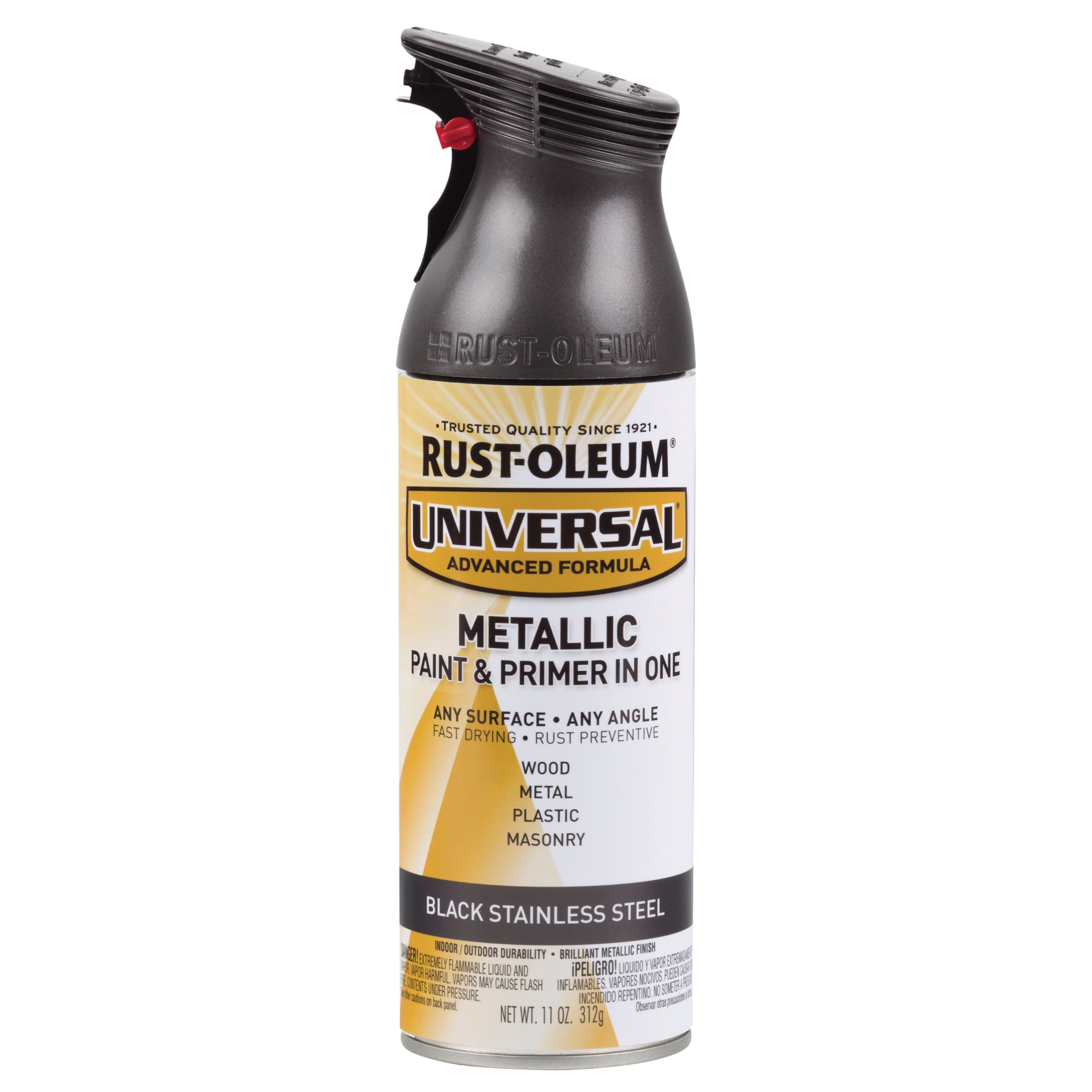 Rust-Oleum Universal Metallic Black Stainless Steel Spray Paint and Primer in 1, 11 oz