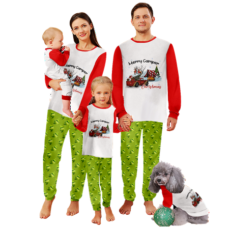 

Matching Family Christmas Pajamas Sets Christmas Buffalo Plaid Stripe Print Sizes for Adult-Kids-Baby-Pet 2 Pieces Top and Pants Bodysuits Unisex Pajamas Set