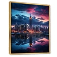 thumbnail image 2 of Designart "Empire State Pink New York" Cityscapes Floater Framed Wall Art Print, 2 of 7