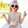 thumbnail image 2 of Girls Sequin Print Sleeveless Off Shoulder Mini Dress Party Wear, 2 of 6