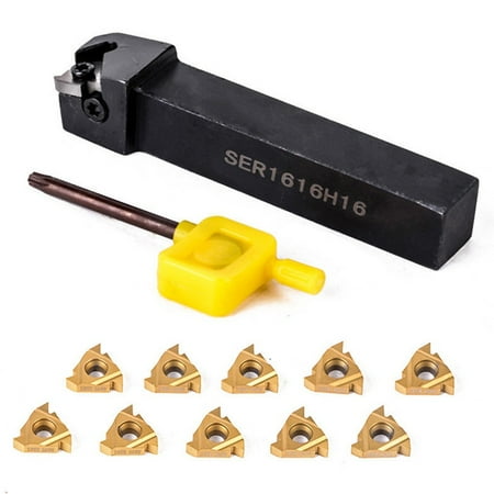

GLFILL 5/8 Ser1616H16 Threading Turning Tool Holder+10Pcs 16Er Ag60 Carbide Insert