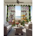 thumbnail image 3 of Happy Easter Black Out Curtains 63 Inch Long, Room Darkening Draperies Curtains Panels, Rabbit Eggs Spring Mushrooms Botanical Green Plaid Thermal Curtain for Bedroom Living Room 52"x63" 2 Panels, 3 of 8