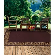 60'' x 90'' French Country Heat Set Polypropylene Rug, Brown/Beige