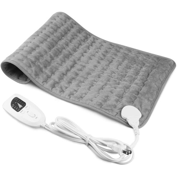 Qfun Heating Pad for Back - 12" x 24" Fast Heat Pad Neck and Shoulde Electric Heating Pad with 6 Heat Settings & Auto Shut-Off,Christmas Gifts for Women, Men